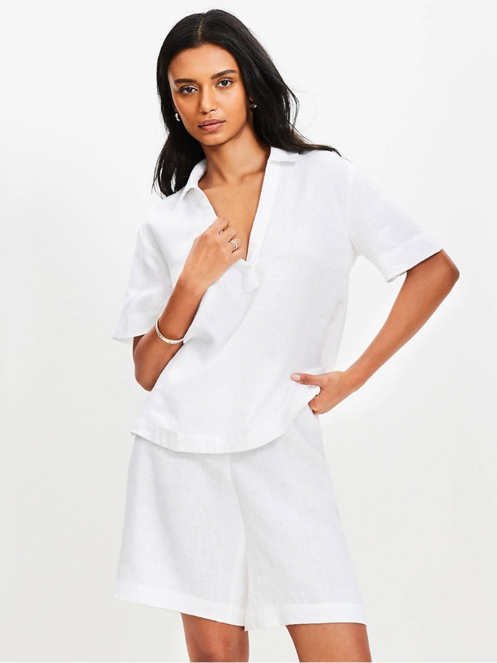 Loft V Neck Linen Shirt